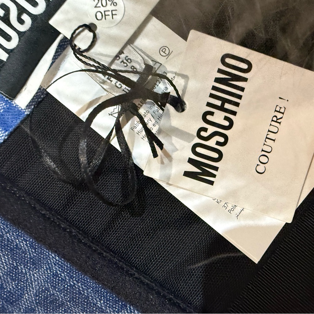 Moschino Blue Denim Logo Bustier Crop Top - Picture 8 of 11